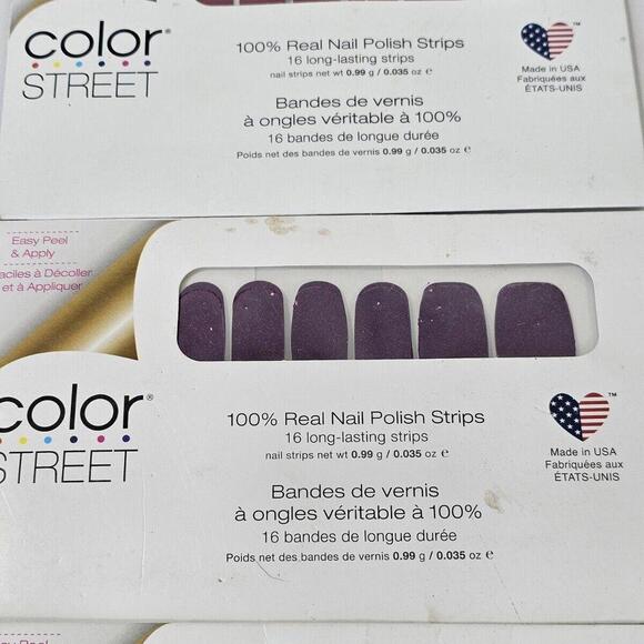 3 New Packs Of Color Street Nail Polish Strips Solid Color Manicure Sets - Picture 3 of 8